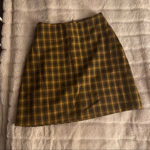 BROWN PLAID MINI SKIRT